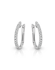 Qlassico diamond hoop earrings featuring natural diamonds set in 14K white gold.