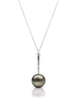 Tahitian Pearl Pendant Necklace set in 18k White Gold (by Qlassico)