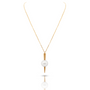 Qlassico pendant necklace from the Celestial Capsule, featuring a round Akoya pearl set in 18K yellow gold with a sculptural pointed design.