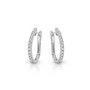 Qlassico diamond hoop earrings featuring natural diamonds set in 14K white gold.