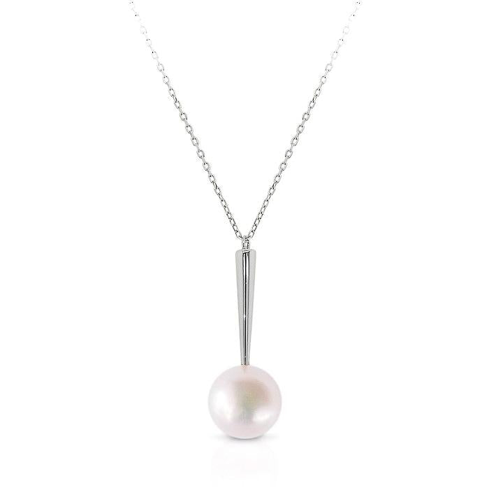 Akoya Pearl Pendant Necklace in 18K White Gold