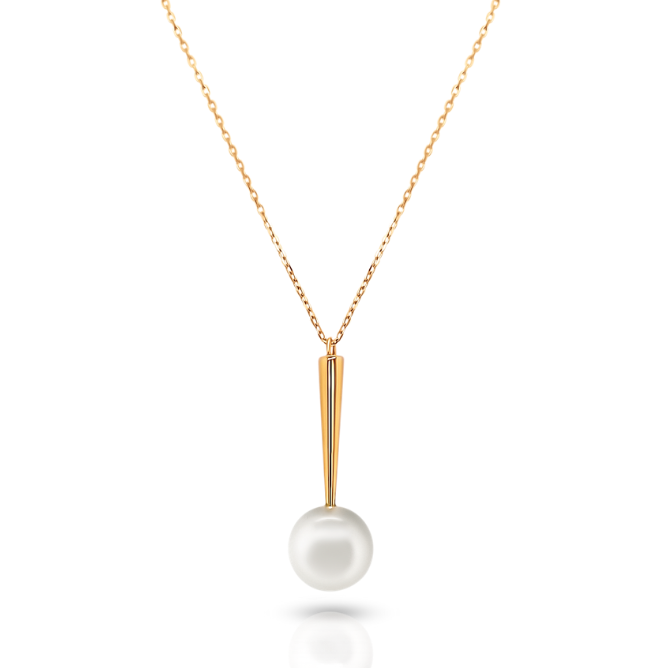 18kt yellow gold Daydream Akoya pearl and diamond pendant necklace