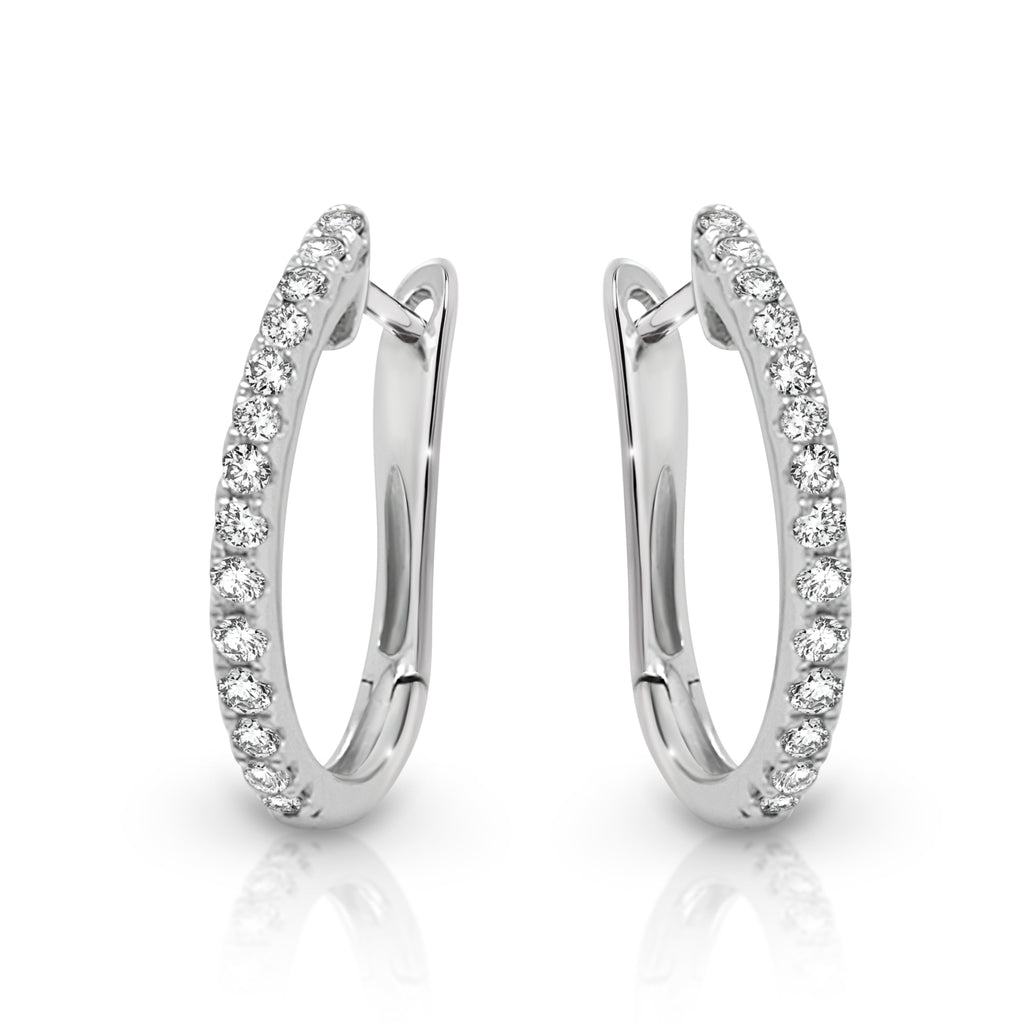 Diamond Hoop Earrings in 14K White Gold