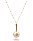 Golden South Sea Pearl Pendant Necklace set  in 18K Yellow Gold